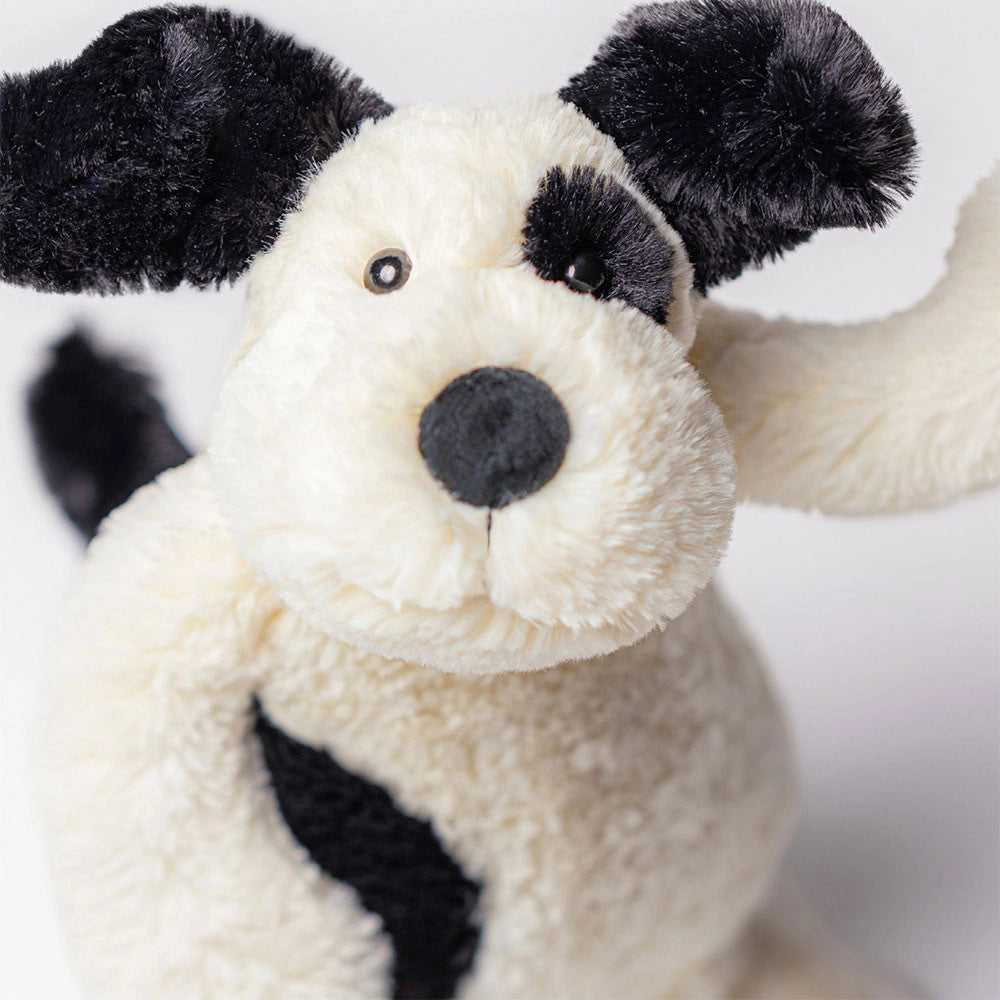 Bashful Rufferty Black & Cream Puppy Plush