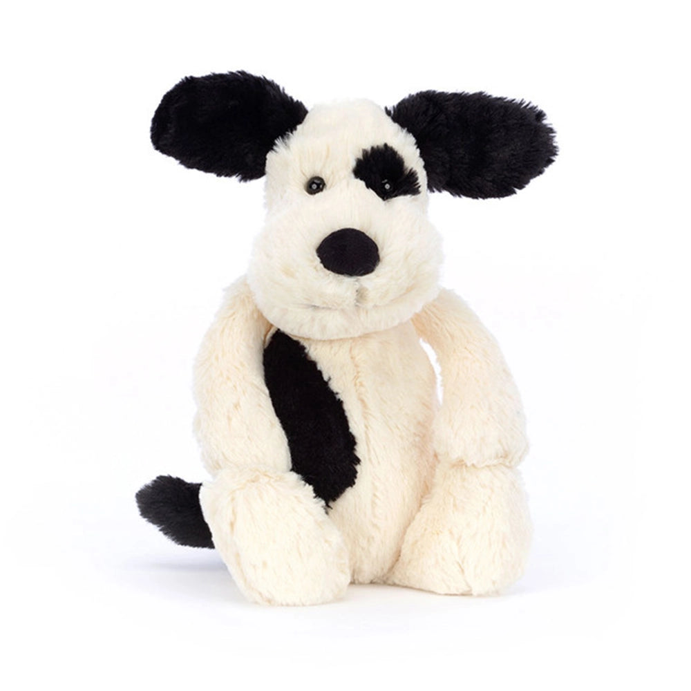 Bashful Rufferty Black & Cream Puppy Plush