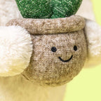 Cream Bunny with Plant Plush