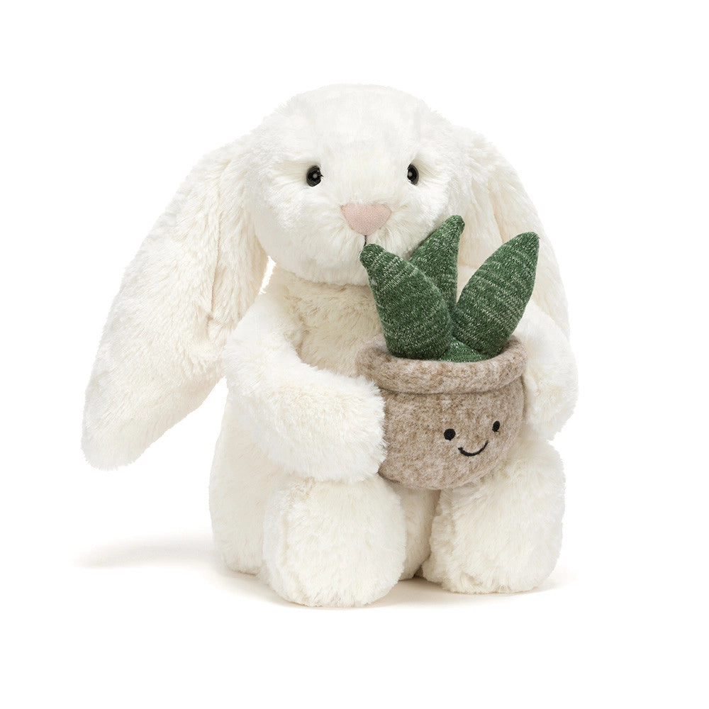 Cream Bunny with Plant Plush