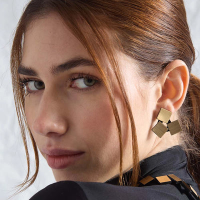 Bauhaus 3 Squares Earrings