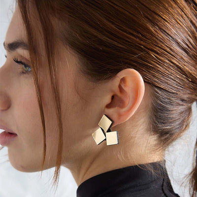 Bauhaus 3 Squares Earrings