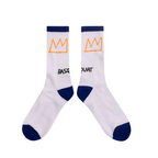 crew socks that feature Basquiat crown by the calf 