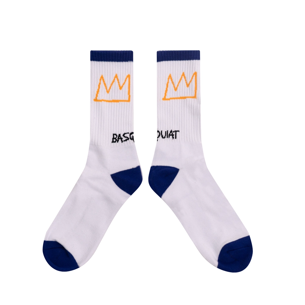 crew socks that feature Basquiat crown by the calf 