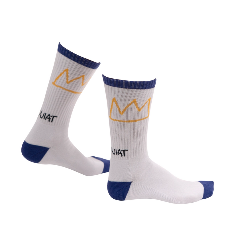 crew socks that feature Basquiat crown by the calf 