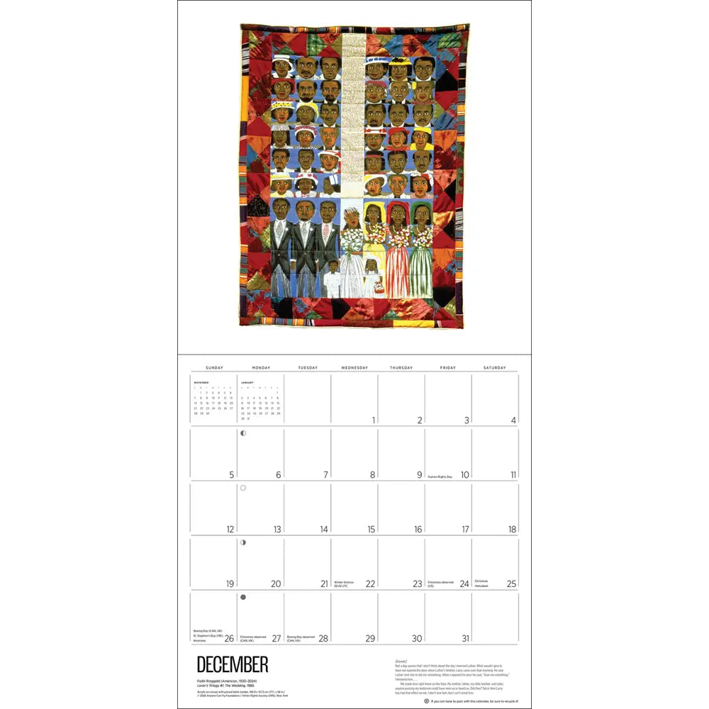 Faith Ringgold 2027 Wall Calendar