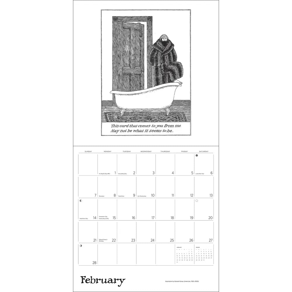 Edward Gorey 2027 Wall Calendar