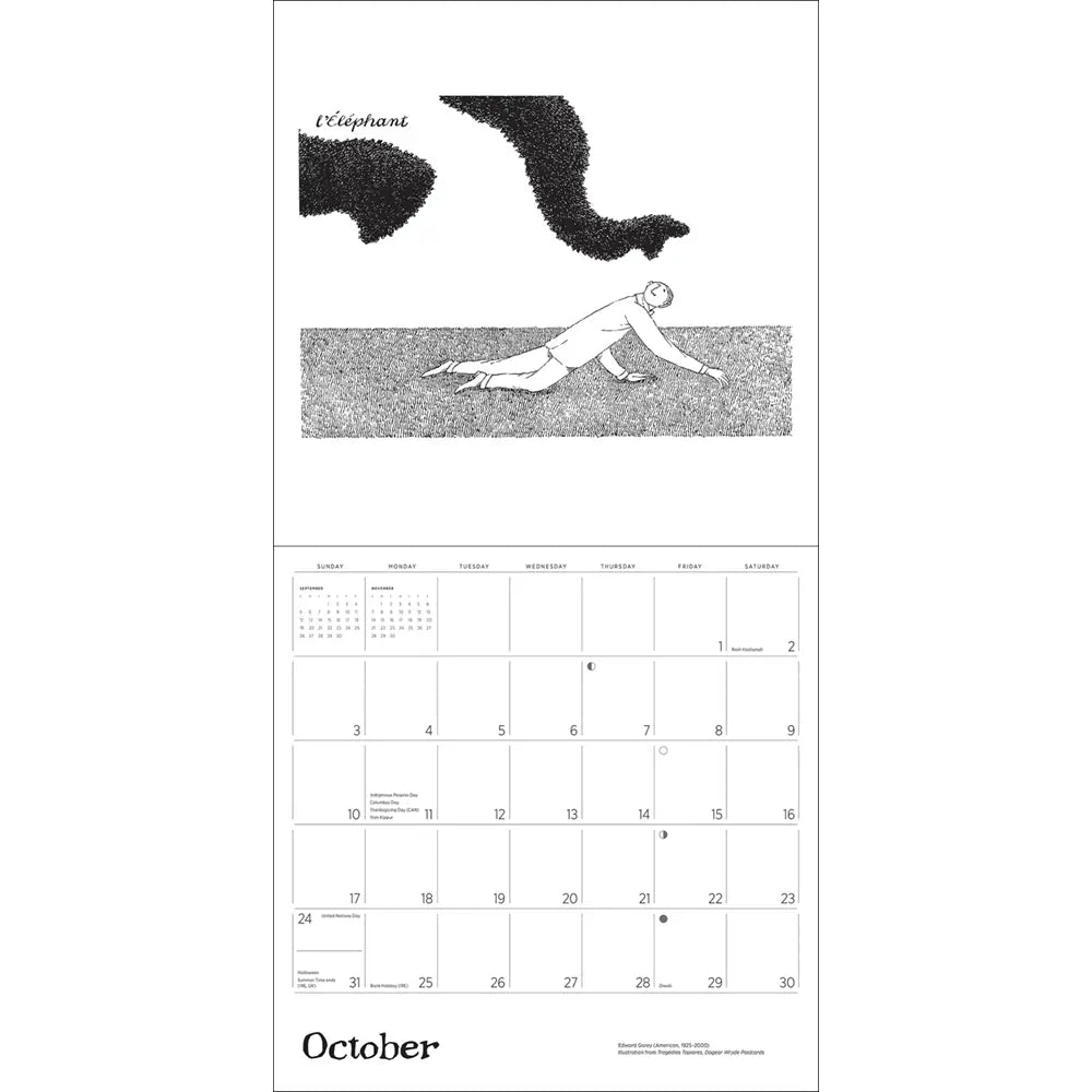 Edward Gorey 2027 Wall Calendar