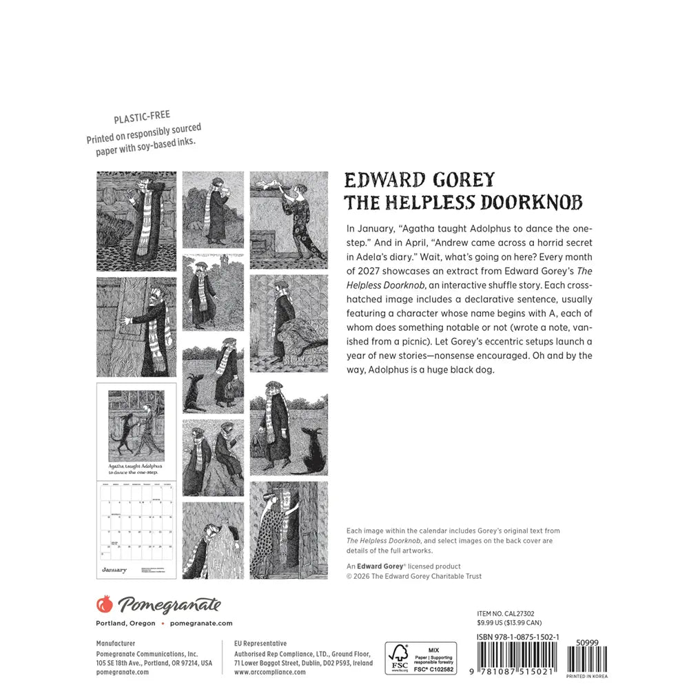 Edward Gorey 2027 Mini Wall Calendar