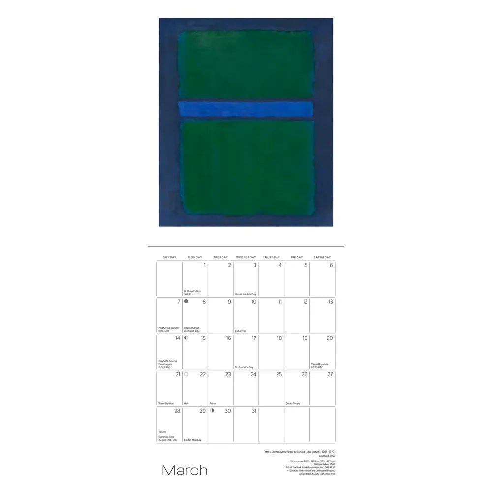 Rothko 2027 Mini Wall Calendar