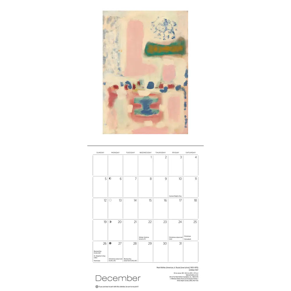Rothko 2027 Mini Wall Calendar