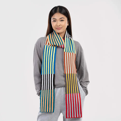 Colorblock Stripe Skinny Scarf