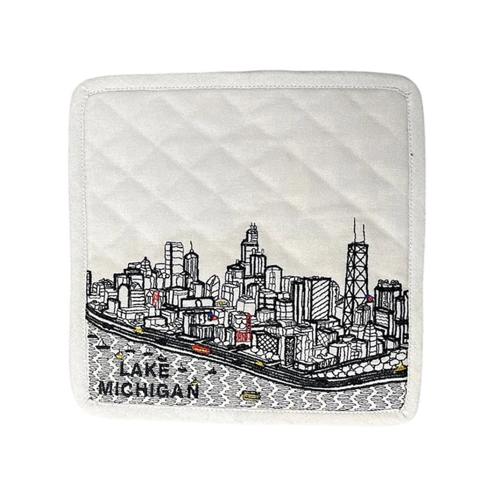Chicago Skyline Embroidered Potholder