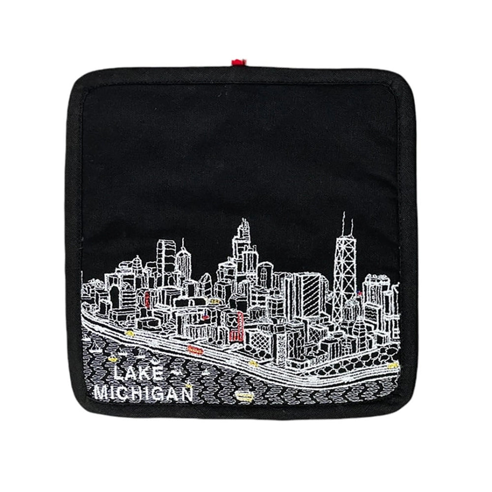 Chicago Skyline Embroidered Potholder