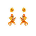 Celestial Goldfish Beaded Earrings