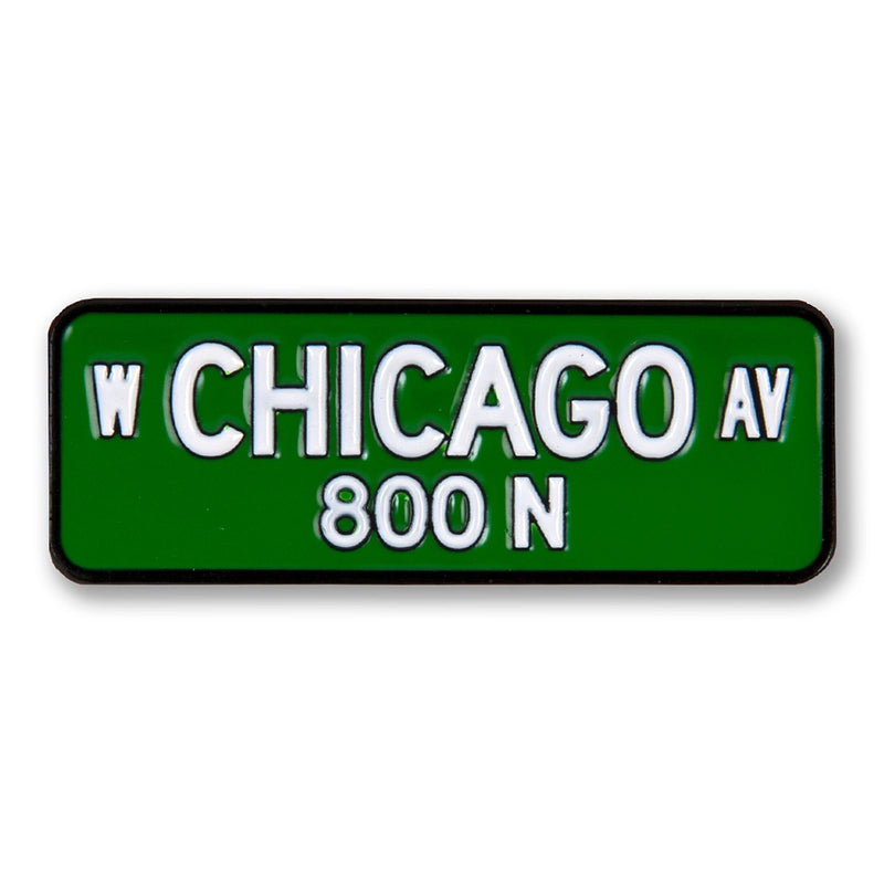 Chicago Ave Street Sign Pin