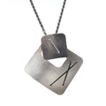 Two-Layered Stitched Square Necklace