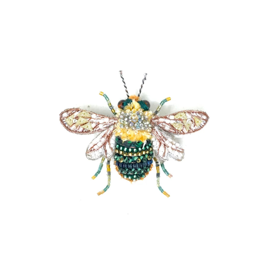 Cottage Bee Beaded Brooch