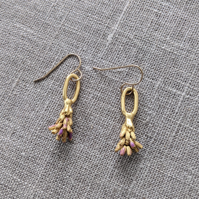 Deserted Flower Lone Lavender Earrings