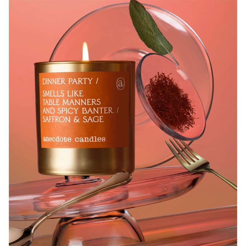 Dinner Party Gold Candle