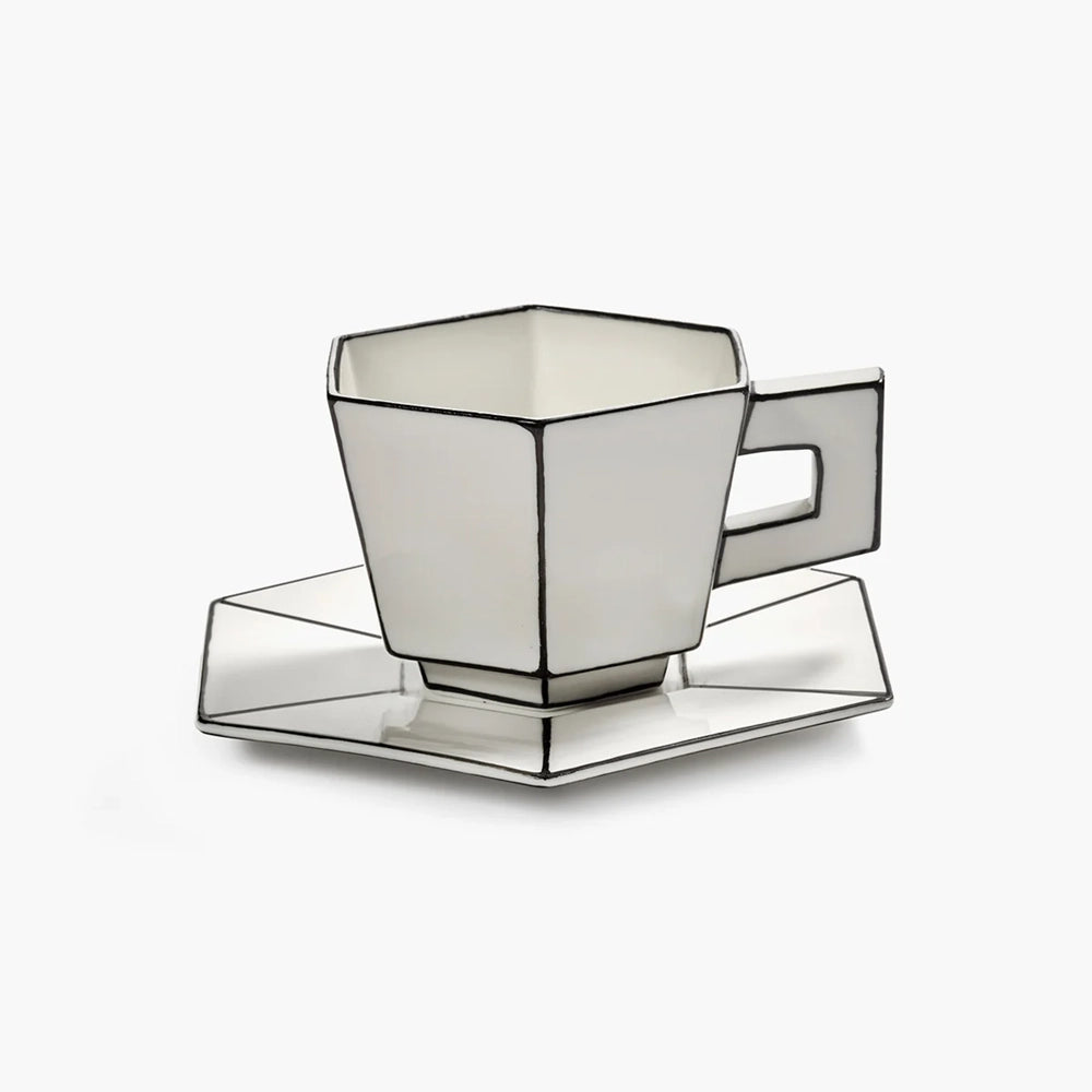 Carte Blanche Porcelain Cup & Saucer Set