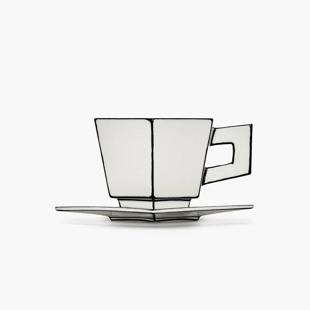 Carte Blanche Porcelain Cup & Saucer Set