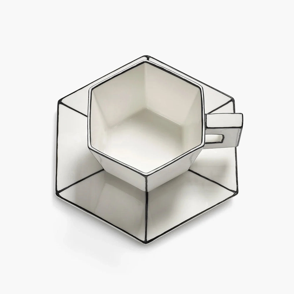 Carte Blanche Porcelain Cup & Saucer Set