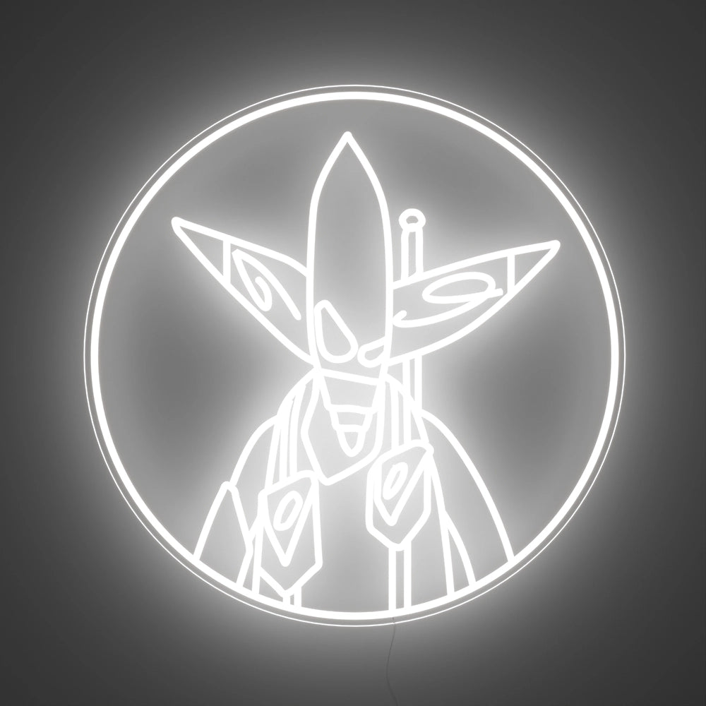 Futura Tondo White Neon Sign