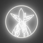 Futura Tondo White Neon Sign