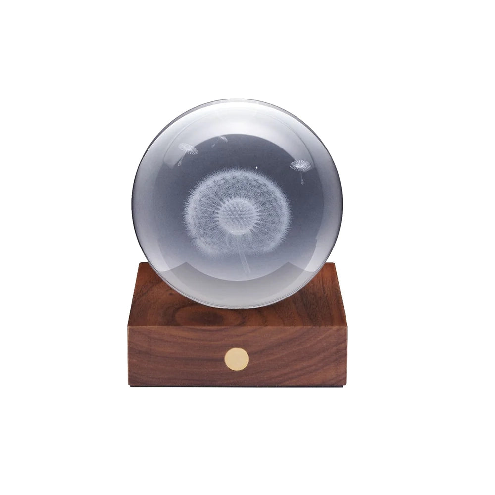Gingko Amber Crystal Light Dandelion White Background