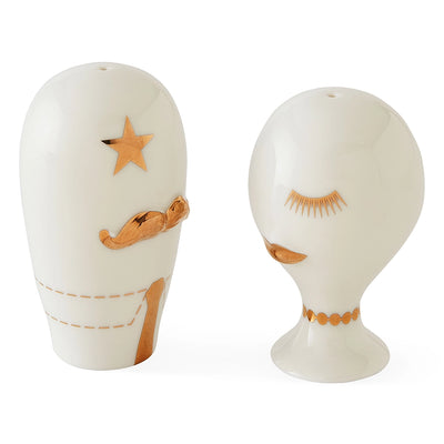 Gilded Mr. & Mrs. Muse Salt & Pepper Set