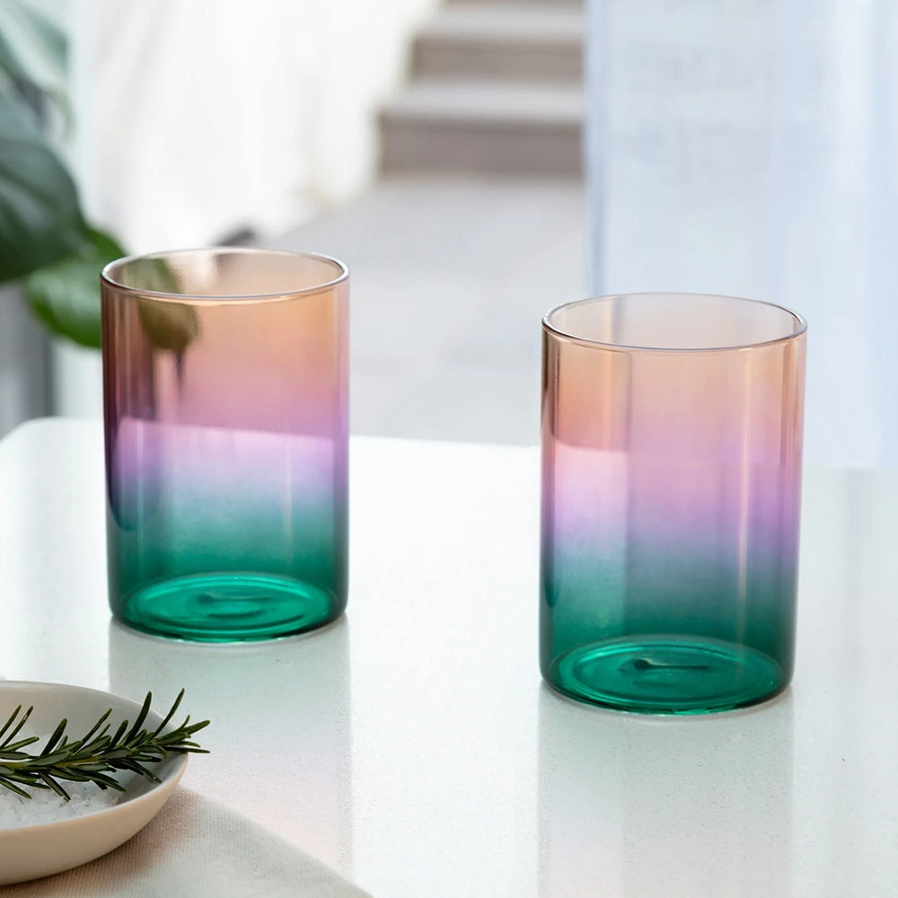 Tri-Tone Gradient Glasses Set