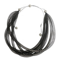 Five Strand Mesh Pearl Necklace