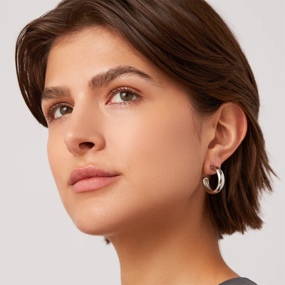 Staple Hoop Earrings - Medium
