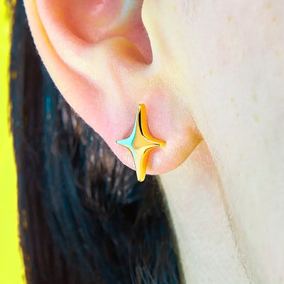 Sparkle Puffy Stud Earrings - Large