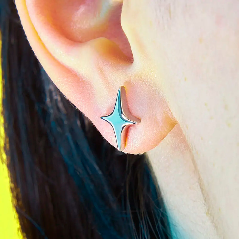 Sparkle Puffy Stud Earrings - Large