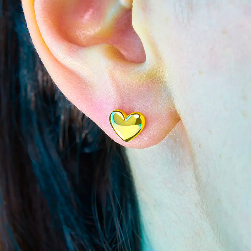 Heart Puffy Stud Earrings