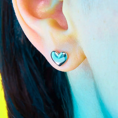 Heart Puffy Stud Earrings