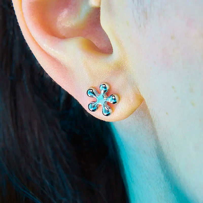 Flower Puffy Stud Earrings