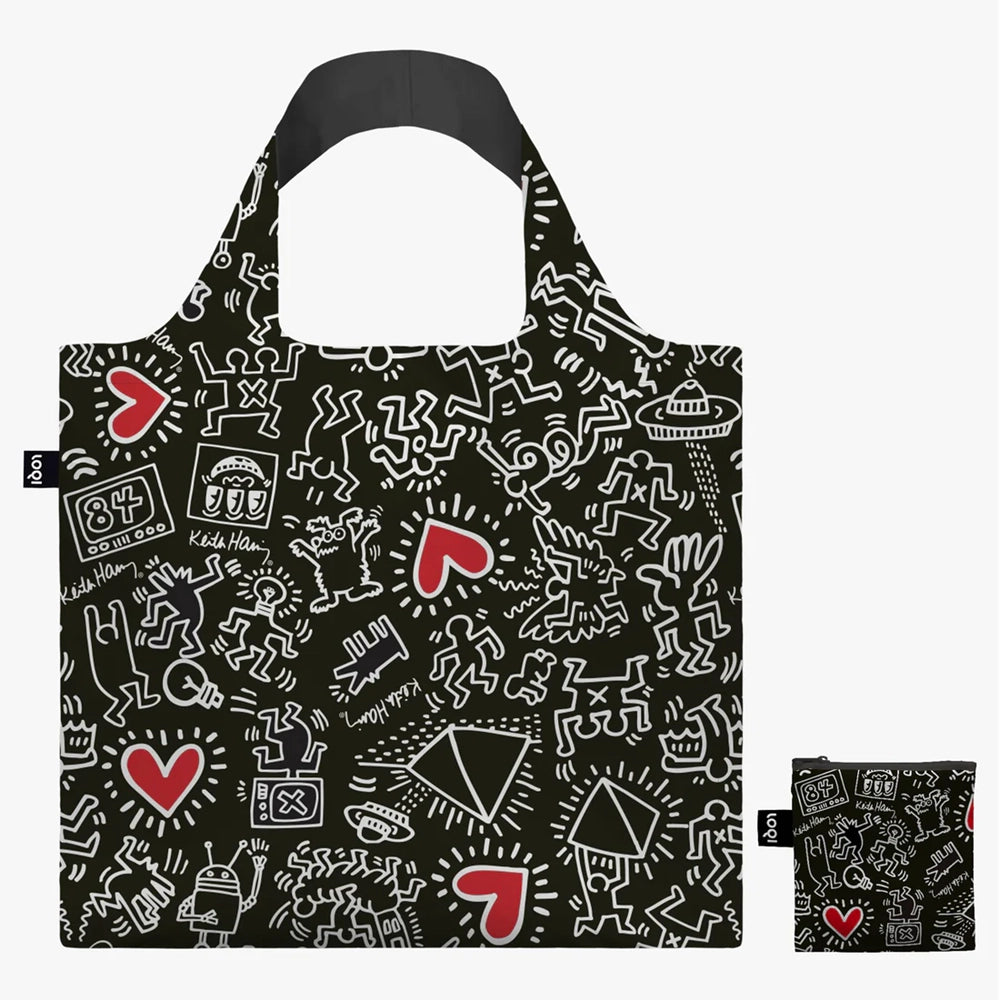 Haring Black Pattern Tote Bag