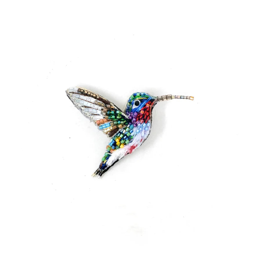 Lucifer Hummingbird Beaded Brooch