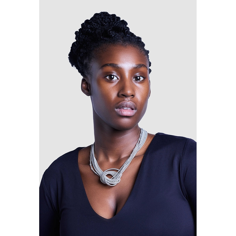 Textured Knot Piano Wire Necklace