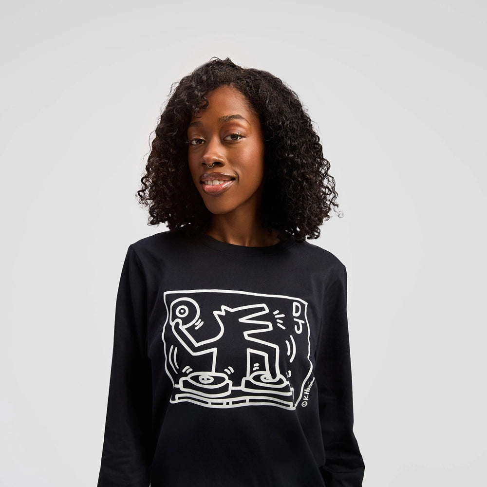 Haring DJ Dog Long-Sleeve T-Shirt