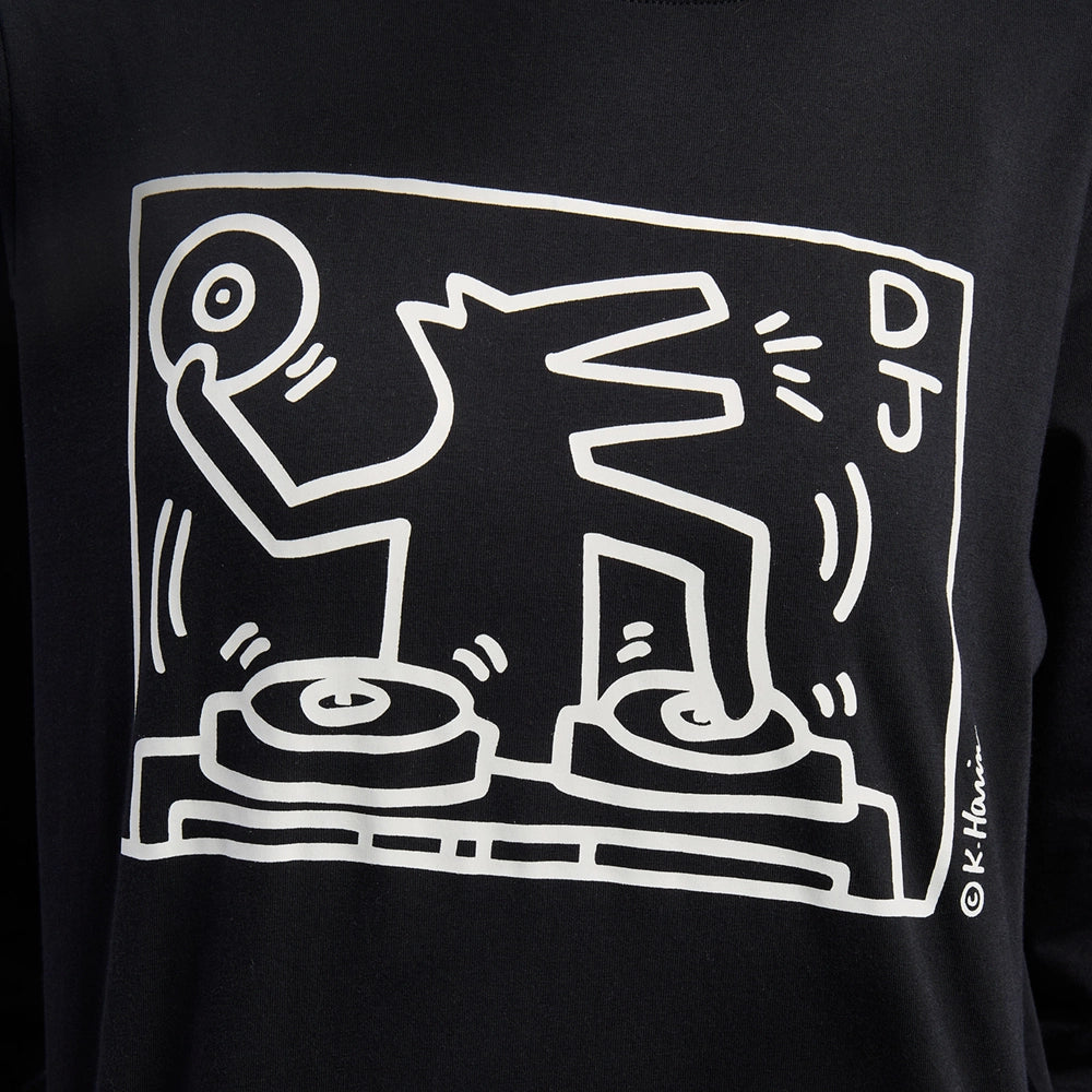 Haring DJ Dog Long-Sleeve T-Shirt