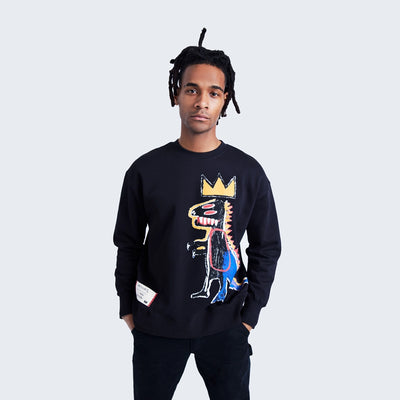 Model wearing Basquiat Pez Sweatshirt