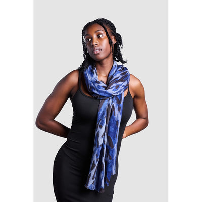 Blue Camo Printed Scarf