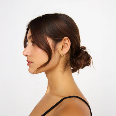 Fusion Open Hoop Earrings - Gold
