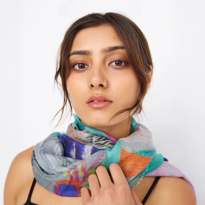 Collage Silk Scarf