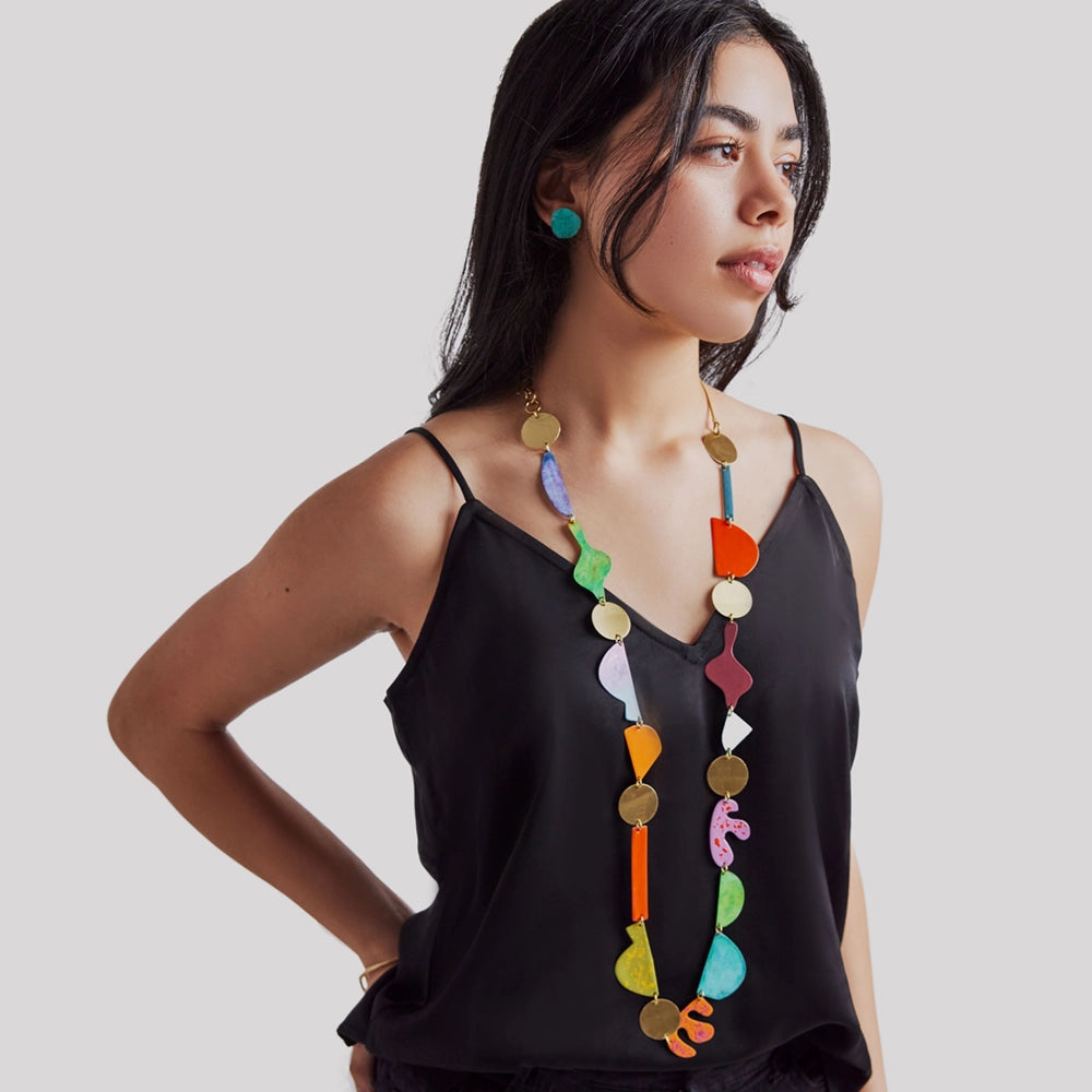 Pebbles Brass Earrings Set