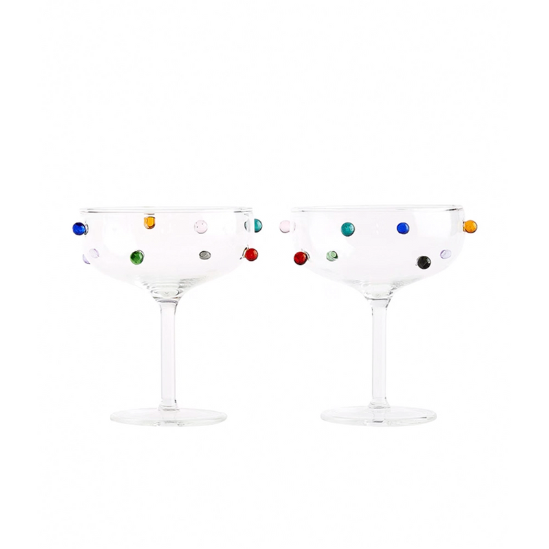 Pomponette Champagne Coupes Set